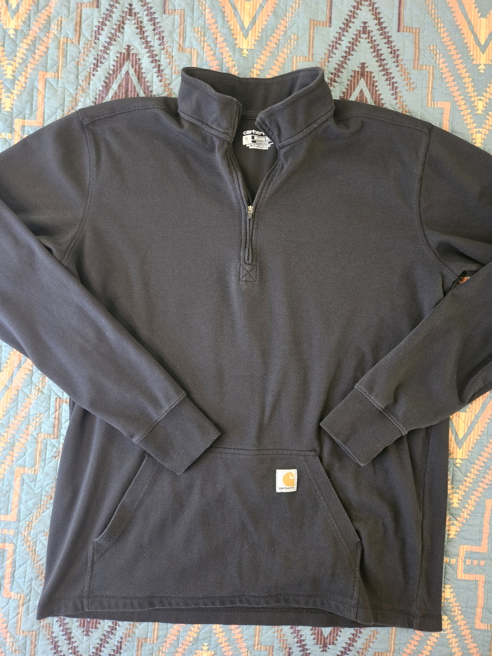 Carhartt Black Quarter-Zip Pullover. #1383